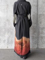 画像7: 【紅葉天守閣】黒留袖ラップスカートセットアップ (7)