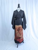 画像15: 【紅葉天守閣】黒留袖ラップスカートセットアップ (15)