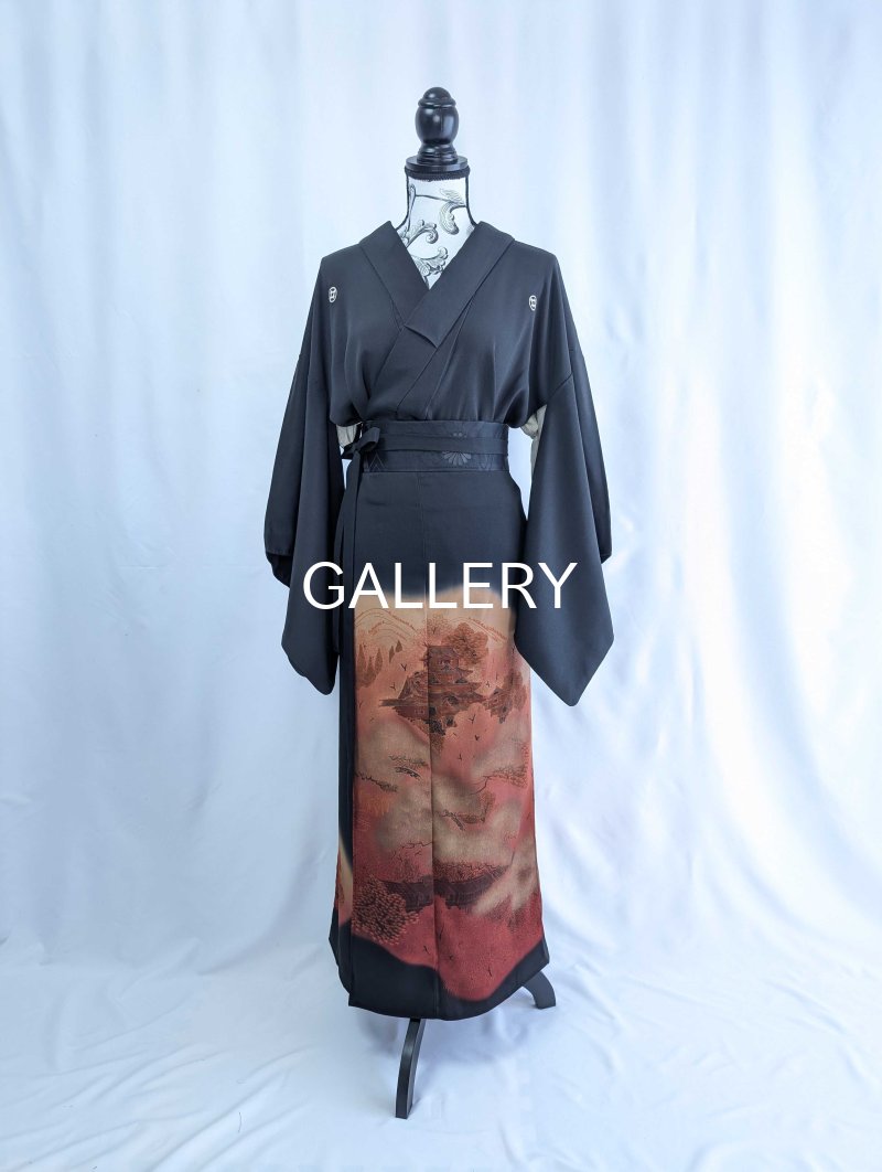画像15: 【紅葉天守閣】黒留袖ラップスカートセットアップ (15)