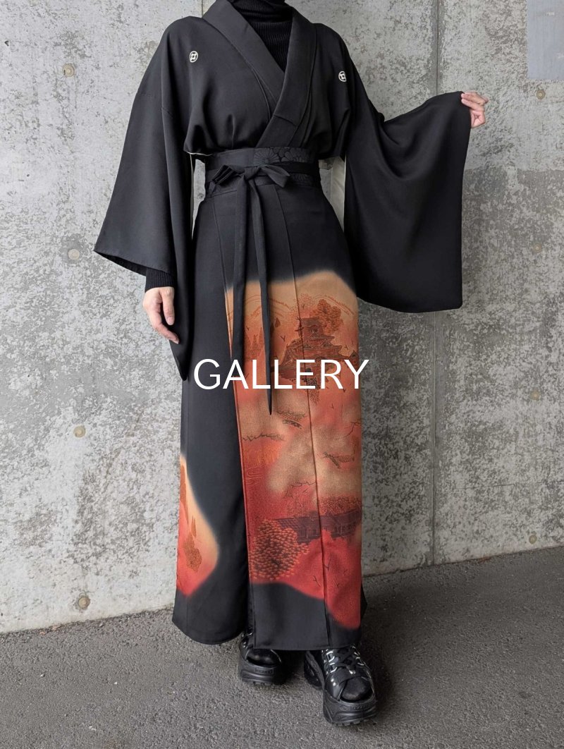 画像6: 【紅葉天守閣】黒留袖ラップスカートセットアップ (6)