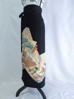 画像10: 【牡丹×刺繍鳳凰】黒留袖ラップスカートセットアップ (10)