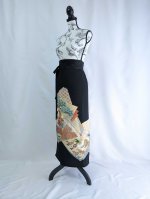画像9: 【牡丹×刺繍鳳凰】黒留袖ラップスカートセットアップ (9)