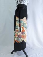 画像14: 【牡丹×刺繍鳳凰】黒留袖ラップスカートセットアップ (14)