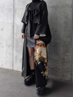 画像2: 【金刺繍×花籠文様】黒留袖オーバースカート＆リボンジャケットセットアップ (2)