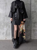 画像1: 【金刺繍×花籠文様】黒留袖オーバースカート＆リボンジャケットセットアップ (1)