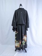 画像10: 【金刺繍×花籠文様】黒留袖オーバースカート＆リボンジャケットセットアップ (10)