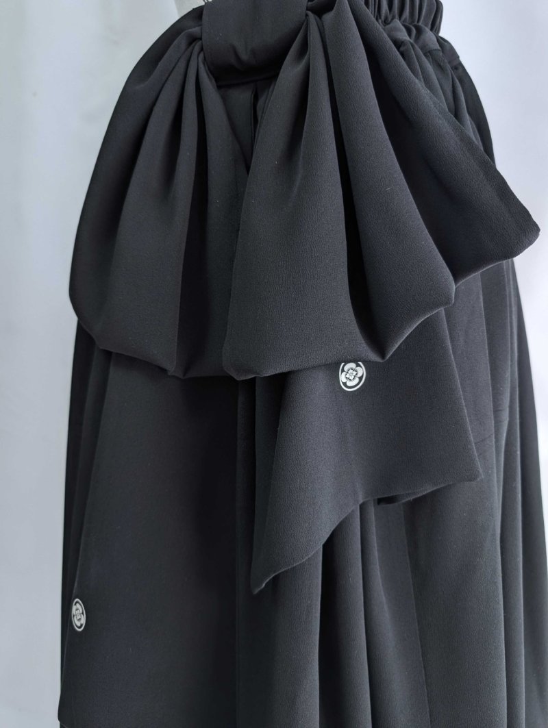 画像13: 【葦鶴】黒留袖リボンボリュームフレアスカート (13)