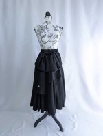 画像10: 【葦鶴】黒留袖リボンボリュームフレアスカート (10)