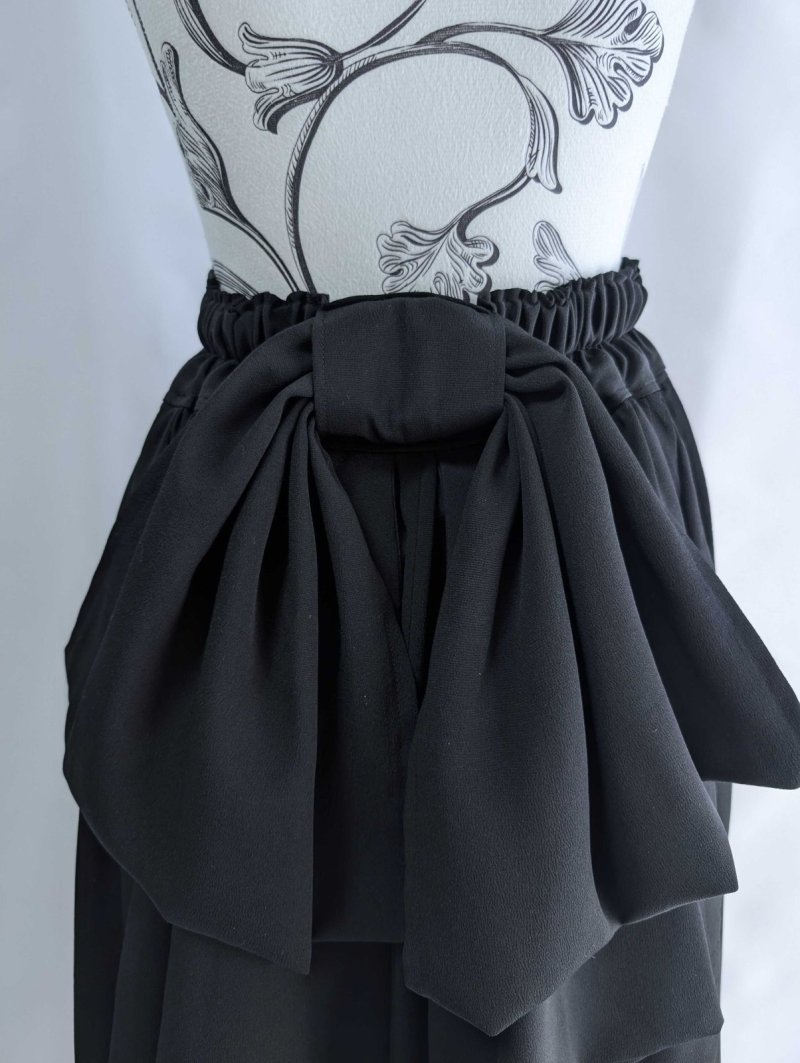 画像14: 【葦鶴】黒留袖リボンボリュームフレアスカート (14)