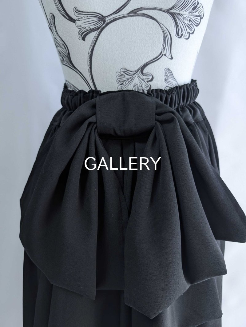 画像14: 【葦鶴】黒留袖リボンボリュームフレアスカート (14)