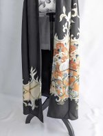 画像8: 【刺繍唐花×波頭×菊】黒留袖オーバースカート (8)