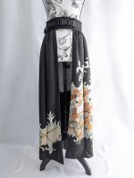 画像7: 【刺繍唐花×波頭×菊】黒留袖オーバースカート (7)