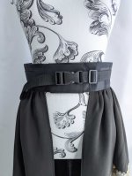 画像10: 【豪華刺繍草花×扇面文】黒留袖オーバースカート (10)