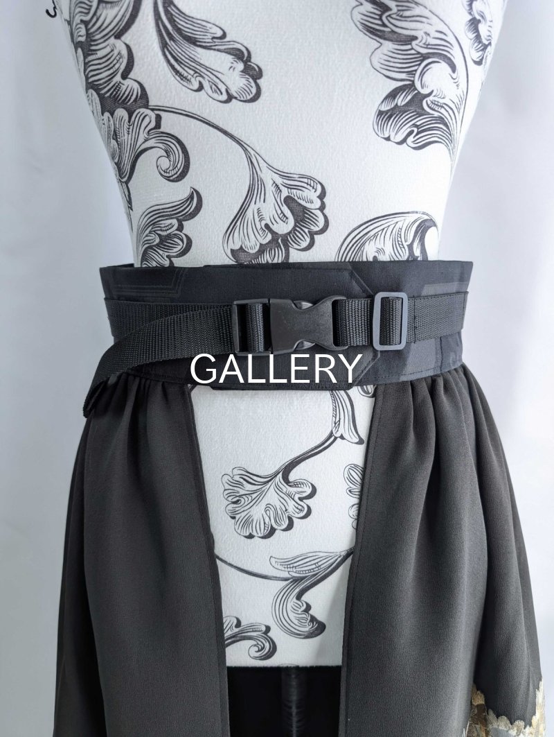 画像10: 【豪華刺繍草花×扇面文】黒留袖オーバースカート (10)