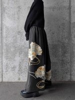 画像4: 【豪華刺繍草花×扇面文】黒留袖オーバースカート (4)
