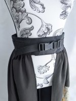 画像14: 【豪華刺繍草花×扇面文】黒留袖オーバースカート (14)