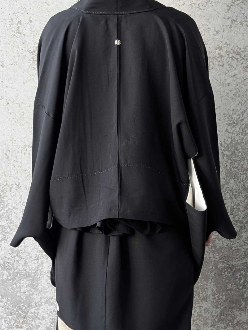 画像12: 【金彩吉祥松鶴】黒留袖フリルラップスカートセットアップ (12)