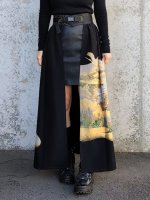 画像11: 【金彩×飛鶴×牡丹】黒留袖オーバースカート＆リボンジャケットセットアップ (11)