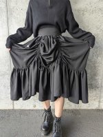 画像6: 【五三桐紋】黒紋付シャンデリアスカート (6)