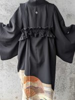 画像6: 【重ね扇に流水】黒留袖ジャンパースカートセットアップ (6)