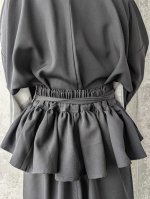 画像9: 【金駒×四季草花】黒留袖フリルラップスカートセットアップ (9)