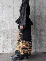 画像6: 【金駒×四季草花】黒留袖フリルラップスカートセットアップ (6)