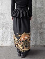 画像17: 【金駒×四季草花】黒留袖フリルラップスカートセットアップ (17)