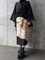 画像2: 【重ね扇に流水】黒留袖ジャンパースカートセットアップ (2)