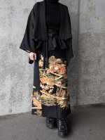 画像11: 【金駒×四季草花】黒留袖フリルラップスカートセットアップ (11)