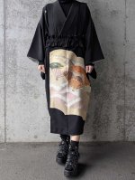 画像1: 【重ね扇に流水】黒留袖ジャンパースカートセットアップ (1)