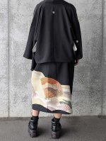 画像14: 【重ね扇に流水】黒留袖ジャンパースカートセットアップ (14)