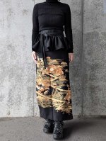 画像14: 【金駒×四季草花】黒留袖フリルラップスカートセットアップ (14)