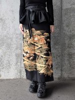 画像15: 【金駒×四季草花】黒留袖フリルラップスカートセットアップ (15)