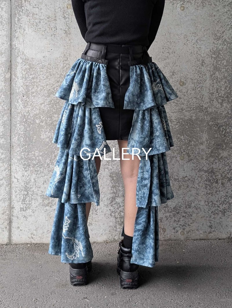 画像4: 【藍色×絞り小紋】アタッチメントフリル (4)