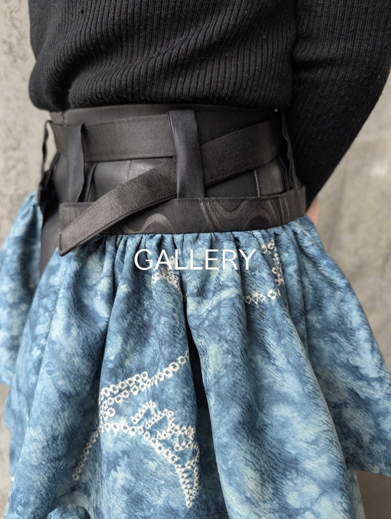 画像7: 【藍色×絞り小紋】アタッチメントフリル (7)