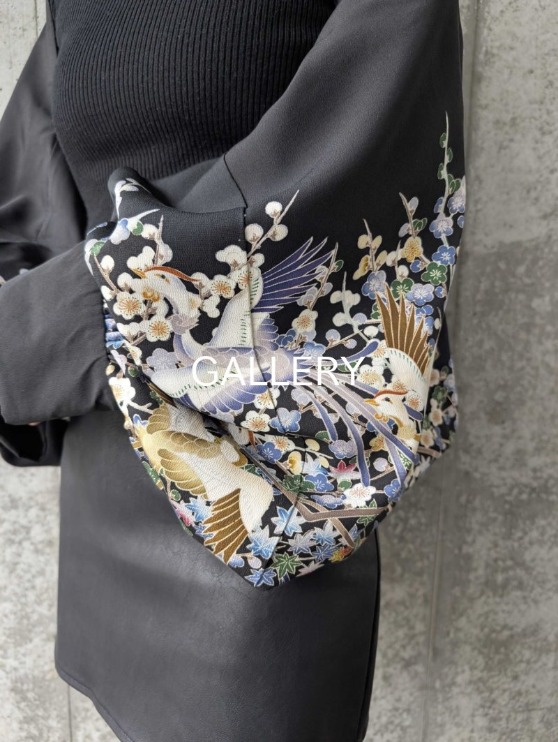 画像8: 【尾長鶏×梅爛漫】落款付き黒留袖マーガレット (8)