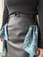 画像5: 【藍色×絞り小紋】アタッチメントフリル (5)