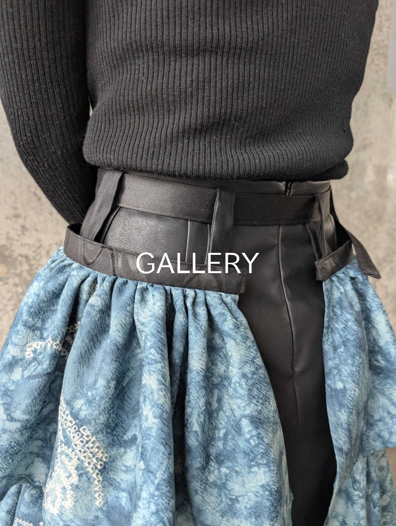 画像6: 【藍色×絞り小紋】アタッチメントフリル (6)