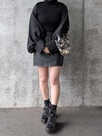 画像2: 【尾長鶏×梅爛漫】落款付き黒留袖マーガレット (2)