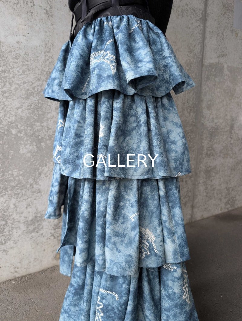 画像8: 【藍色×絞り小紋】アタッチメントフリル (8)