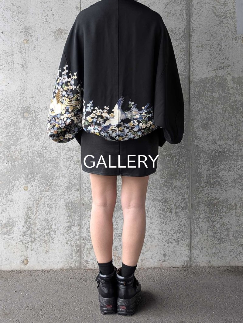 画像5: 【尾長鶏×梅爛漫】落款付き黒留袖マーガレット (5)