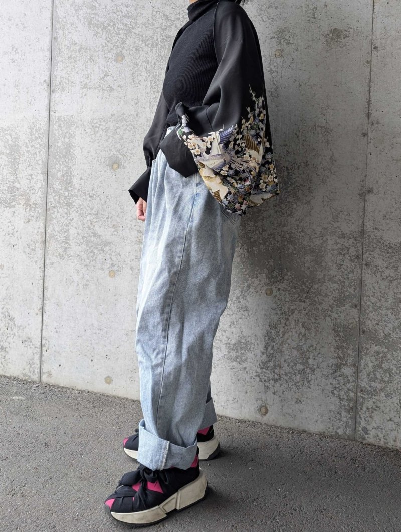 画像10: 【尾長鶏×梅爛漫】落款付き黒留袖マーガレット (10)