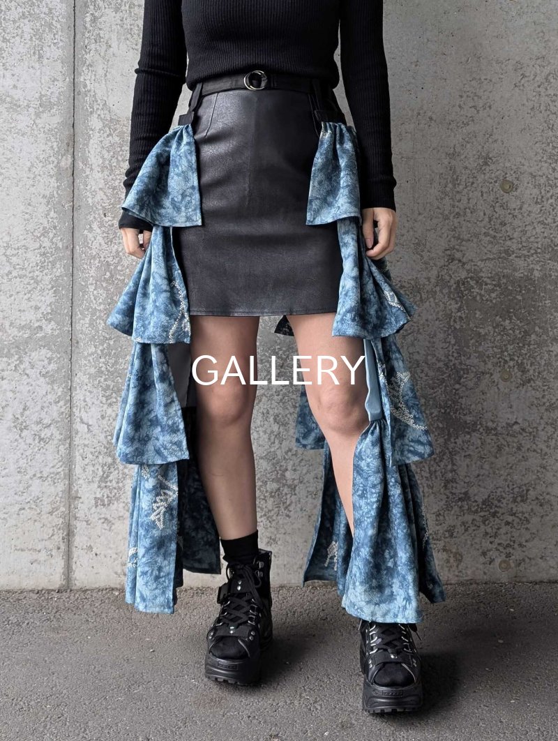 画像2: 【藍色×絞り小紋】アタッチメントフリル (2)