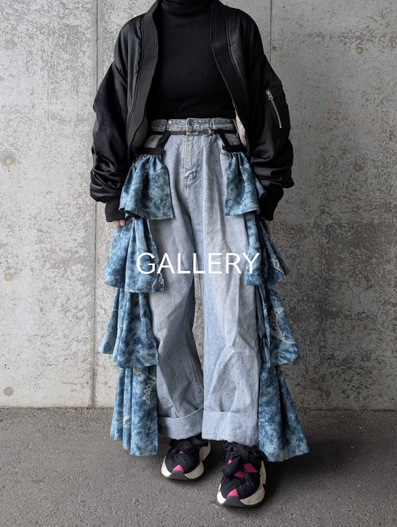 画像10: 【藍色×絞り小紋】アタッチメントフリル (10)