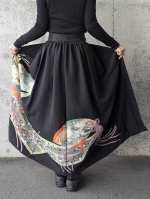 画像7: 【金駒檜扇×飛鶴】黒留袖オーバースカート (7)