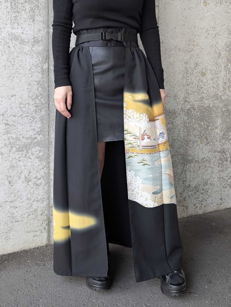 画像4: 【源氏物語文様】黒留袖オーバースカート (4)