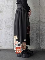 画像6: 【刺繍孔雀×亀甲文様】黒留袖オーバースカート (6)