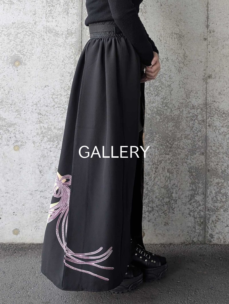 画像8: 【金駒檜扇×飛鶴】黒留袖オーバースカート (8)