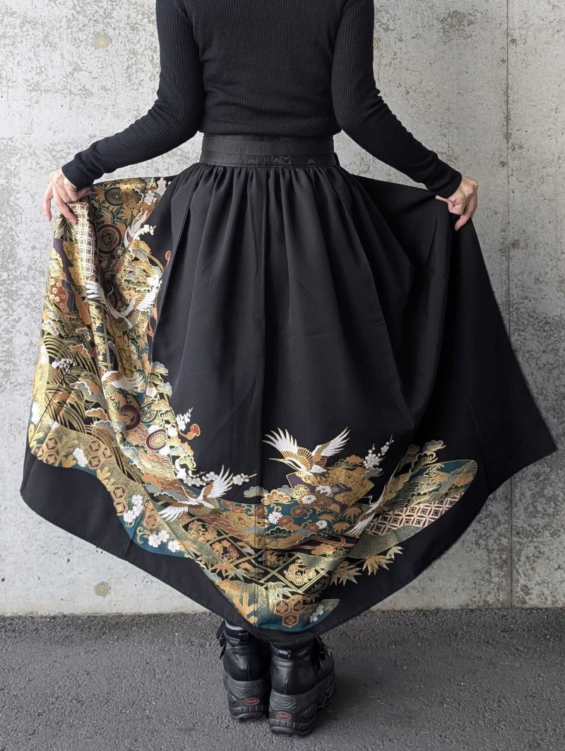 画像7: 【絢爛金彩×吉祥文様】黒留袖オーバースカート (7)