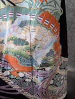 画像10: 【金駒檜扇×飛鶴】黒留袖オーバースカート (10)